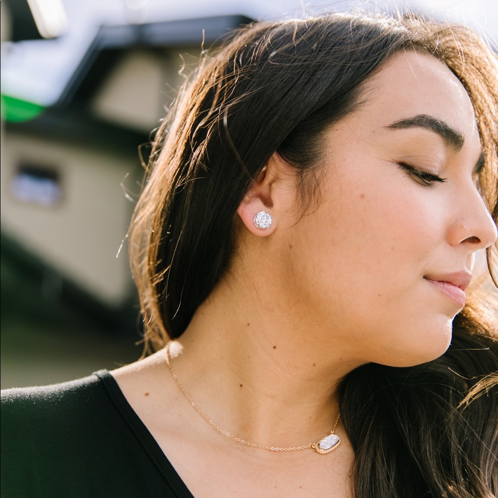 Diamond In The Rough Druzy Earrings - Picture 2 of 3